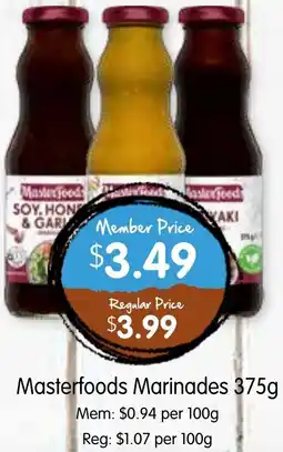 Spudshed Masterfoods Marinades offer