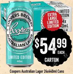 Spudshed Coopers Australian Lager Cans offer