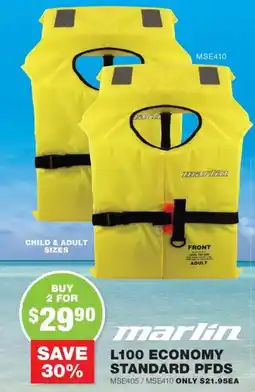 Road Tech Marine L100 economy standard pfds offer