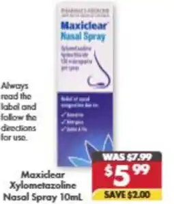 Pharmacy4Less Maxiclear Xylometazoline Nasal Spray offer