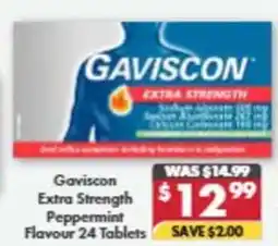 Pharmacy4Less Gaviscon Extra Strength Gaviscon Chewing Peppermint Flavour offer
