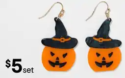 Kmart Halloween pumpkin drop earrings offer