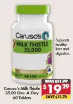 Pharmacy4Less Caruso's Milk Thistle 35.00 One-A-Day offer