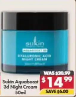Pharmacy4Less Sukin AquaBoost 3D Night Cream offer