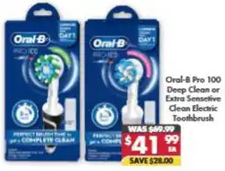 Pharmacy4Less Oral-B Pro 100 Deep Clean or Extra Sensetive Clean Electric Toothbrush offer