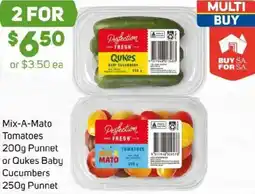 Foodland Mix-A-Mato Tomatoes Punnet or Qukes Baby Cucumbers Punnet offer