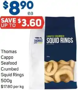 Foodland Thomas Cappo Seafood Crumbed Squid Rings offer