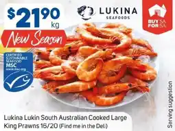 Foodland Lukina Lukin South Australian Cooked Large King Prawns offer