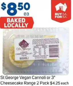 Foodland St George Vegan Cannoli or 3" Cheesecake offer