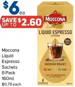 Foodland Moccona Liquid Espresso Sachets offer
