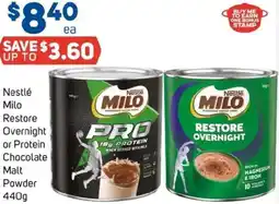 Foodland Nestlé Milo Restore Overnight or Protein Chocolate Malt Powder offer