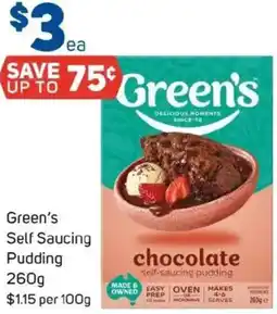 Foodland Green's Self Saucing Pudding offer