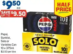 Foodland Pepsi, Sunkist, Solo or Varieties Can offer
