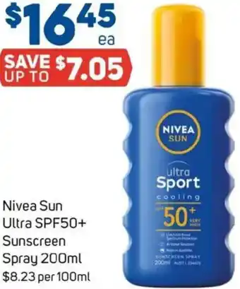 Foodland Nivea Sun Ultra SPF50+ Sunscreen Spray offer