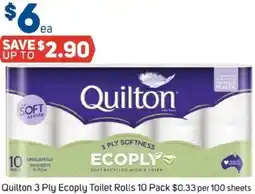 Foodland Quilton 3 Ply Ecoply Toilet Rolls offer