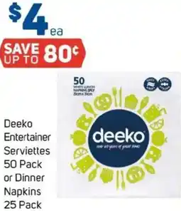 Foodland Deeko Entertainer Serviettes or Dinner Napkins offer