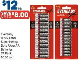 Foodland Eveready Black Label Super Heavy Duty AA or AA Batteries offer