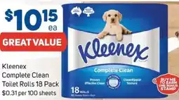 Foodland Kleenex Complete Clean Toilet Rolls offer