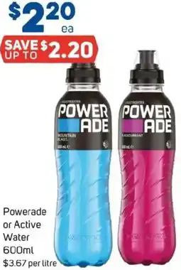 Foodland Powerade or Active Water offer