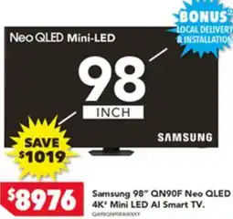 Harvey Norman Samsung 98 Neo QLED 4K' Mini LED Al Smart TV offer
