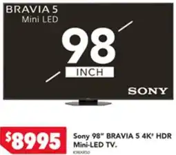 Harvey Norman Sony 98" bravia 5 4k hdr offer