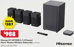 Harvey Norman Hisense HT SATURN 4.1.2-Channel Home Theatre Wireless Subwoofer offer