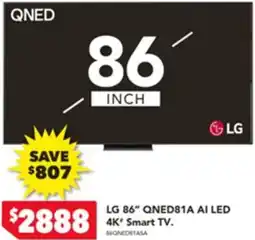 Harvey Norman LG 86″ AI LED 4K Smart TV offer