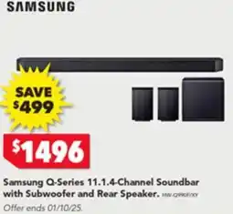 Harvey Norman Samsung Q-Series 11.1.4-Channel Soundbar with Subwoofer and Rear Speaker offer