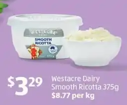 ALDI Westacre Dairy Smooth Ricotta offer
