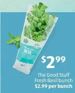 ALDI The Good Stuff Fresh Basil bunch offer