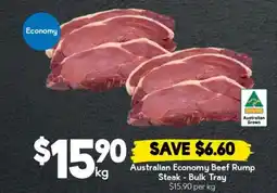 Drakes Australian Economy Beef Rump Steak - Bulk Tray offer