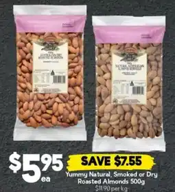 Drakes Yummy Natural, Smoked or Dry Roasted Almonds offer