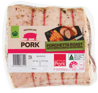 Woolworths Woolworths cook porchetta roast with herb & garlic seasoning offer