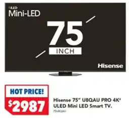 Harvey Norman Hisense 75" u8qau pro 4k, uled mini led smart tv offer