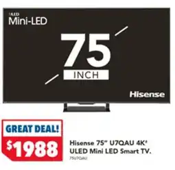 Harvey Norman Hisense 75" u7qau 4k uled mini led smart tv offer