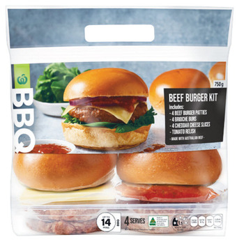 Woolworths Woolworths bbq beef burger kit 750g – from the meat dept offer