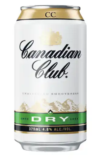 Woolworths Canadian club whisky & dry cans 24x375ml offer