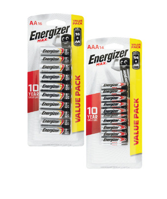 Woolworths Energizer max aa pk 16 or aaa pk 14 offer