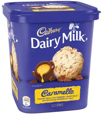 Woolworths Cadbury or milo tubs 1.2 litre – from the freezer offer