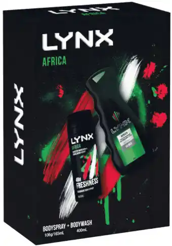 Woolworths Lynx africa body spray & shower gel gift set offer