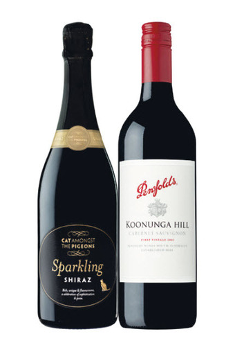 Woolworths Cat amongst the pigeons sparkling shiraz or penfolds koonunga hill 750ml offer