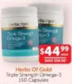 WHOLELIFE catalogue Herbs Of Gold Inple Strength Omega-3 offer