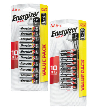 Woolworths Energizer max aa pk 16 or aaa pk 14 offer