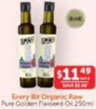 WHOLELIFE Every Bit Organic Raw Pure Golden Flaxseed Oil offer