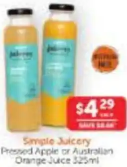 WHOLELIFE catalogue Simple Juicery Pressed Apple or Australian Orange Juice offer