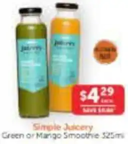 WHOLELIFE catalogue Simple Juicery Green or Mango Smoothie offer