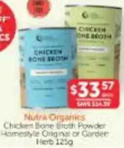 WHOLELIFE catalogue Nutra Organics Chicken Bone Broth Homestyle Original Or Garden Herb offer