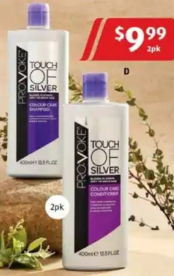ALDI Provoke Touch Of Silver Colour Care Shampoo and Conditioner offer