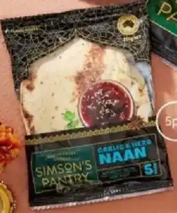 ALDI Simson's Pantry Garlic & Herb Mini Naan offer