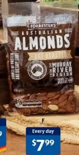 ALDI Forresters Dry Roasted Almonds offer